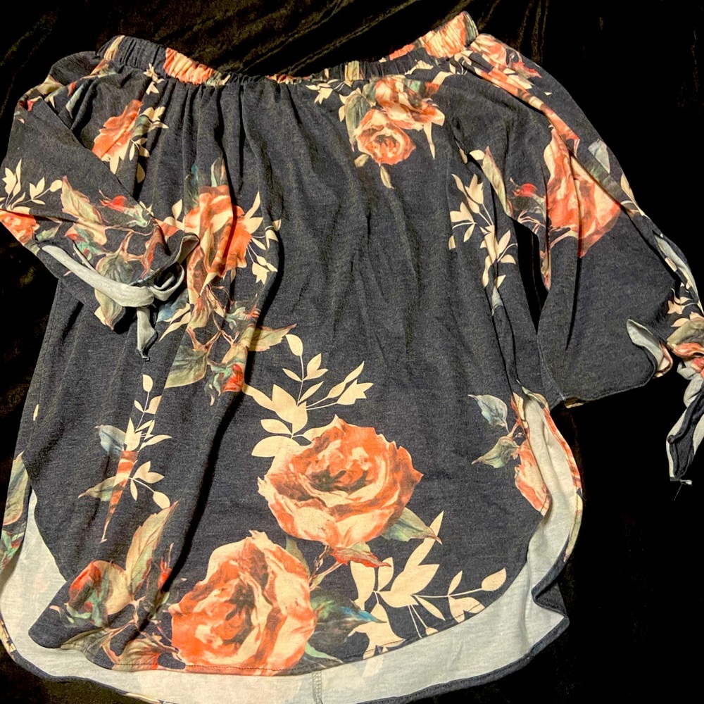Strapless floral shirt